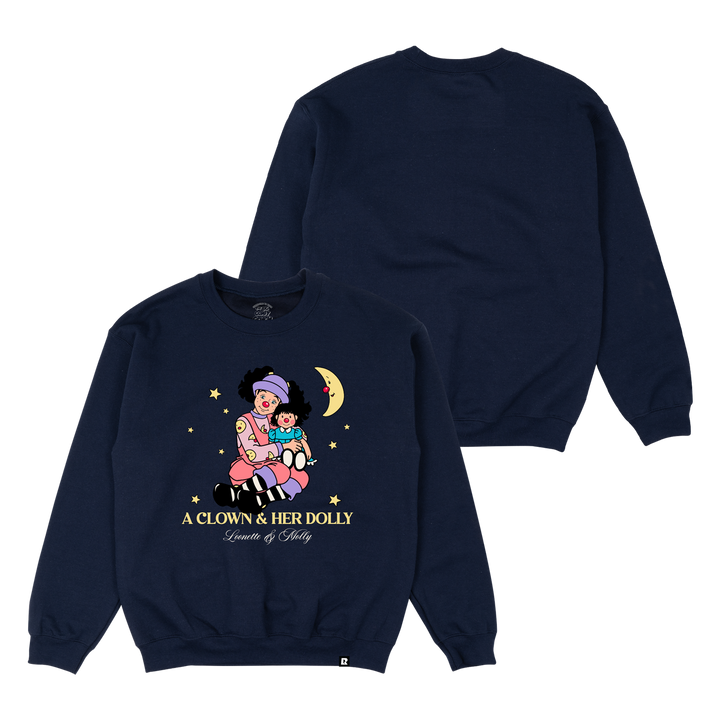 Big Comfy Couch Clown and Her Dolly Crewneck - Navy