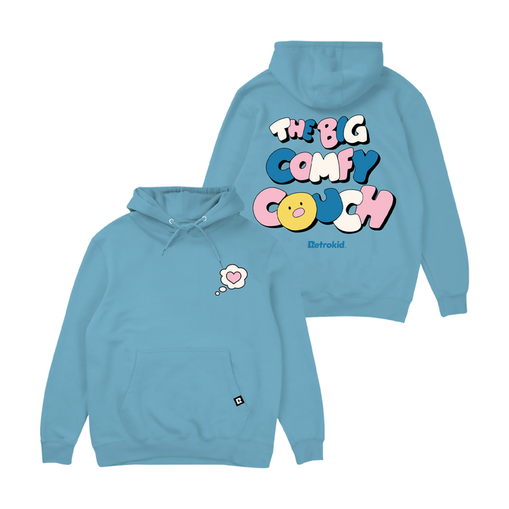 Big Comfy Couch Heart Hoodie - Ocean Blue