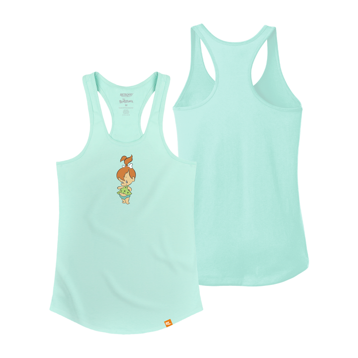 Flintstones Pebbles Tank Top Mint Hanna-Barbera Cartoon Mischief 