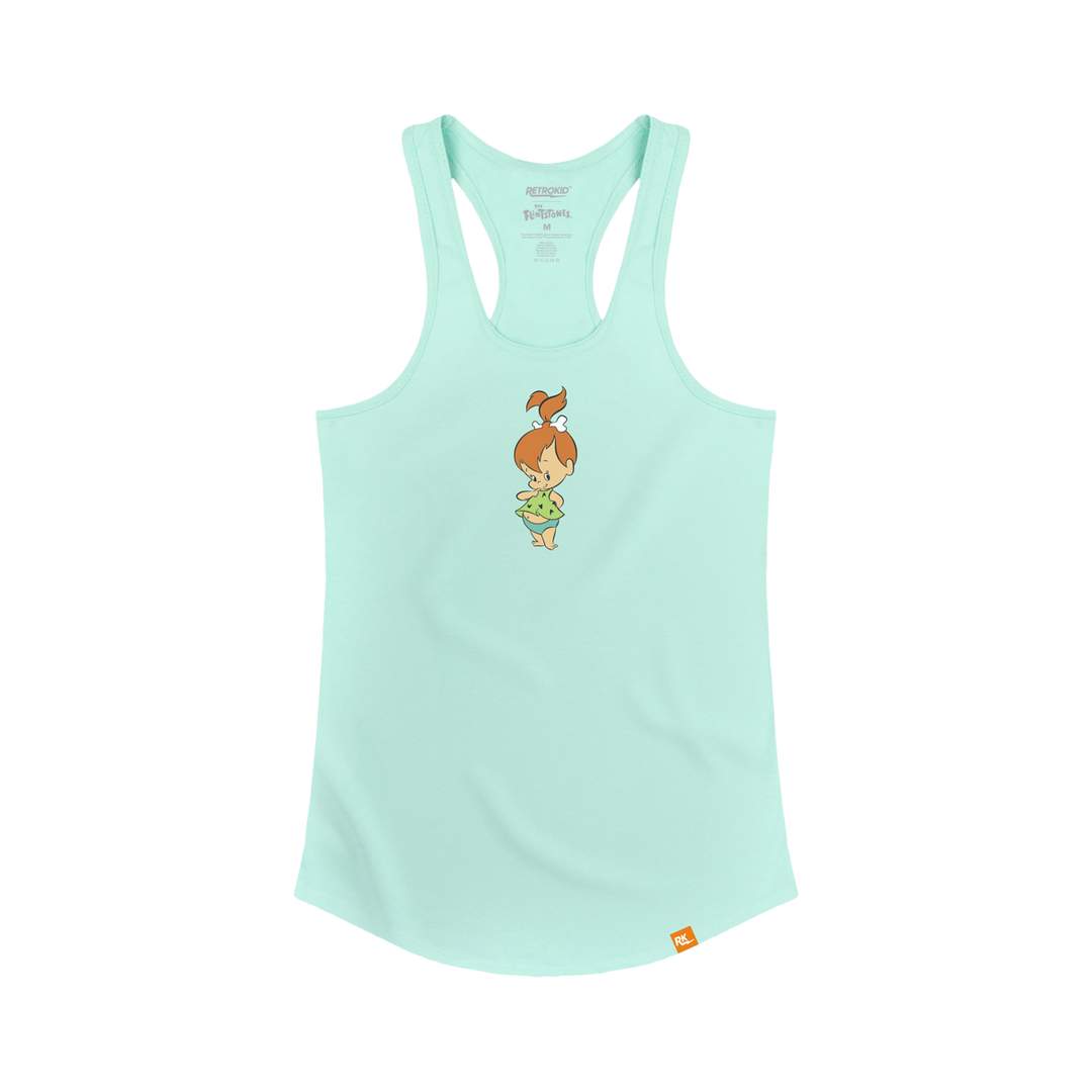 Flintstones Pebbles Tank Top Mint Hanna-Barbera Cartoon Mischief 