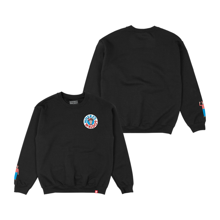 Where's Waldo Logo Crewneck - Black