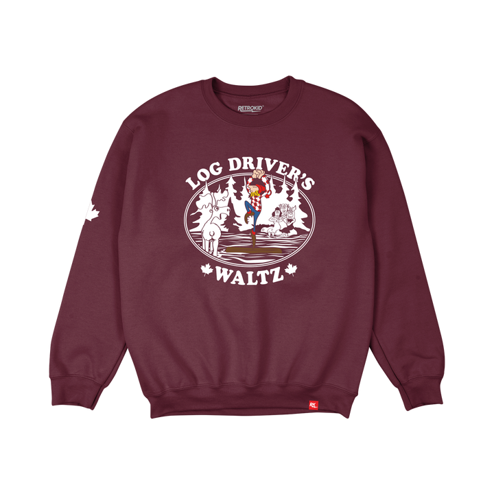 Retrokid_RK_LogDriversWaltz-Driver's-LDWCrewneck-Sweater-Crew-Maroon-Red-Canadian_NFB_Man