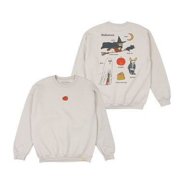 Richard Scarry Halloween Crewneck - Sand