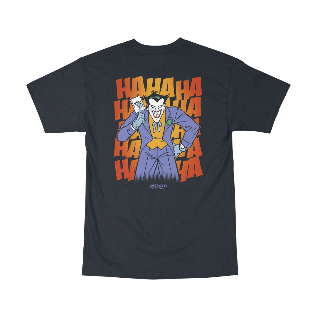 Retrokid x Batman: The Animated Series The Joker Joker's Wild T-Shirt Tee HAHA HAHAHAHA HAHAHA Card Mark Hamill Black T-Shirt 