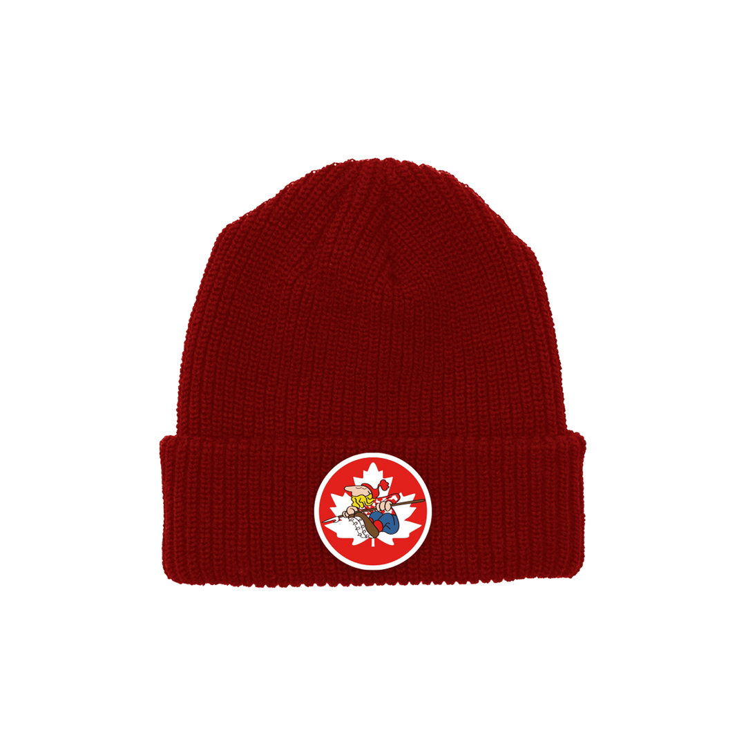 Retrokid RK Log Driver's Waltz Drivers LDW Patch Beanie Embroidered Red Toque Hat Winter Cuff Canada Canadian