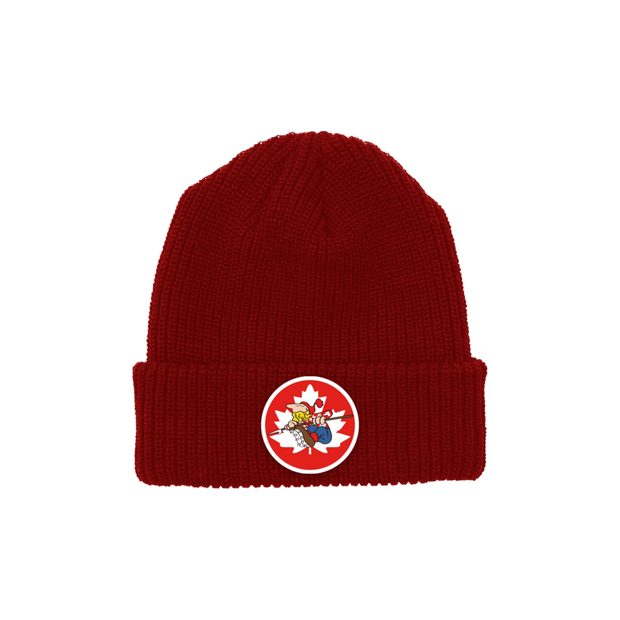 Retrokid RK Log Driver's Waltz Drivers LDW Patch Beanie Embroidered Red Toque Hat Winter Cuff Canada Canadian