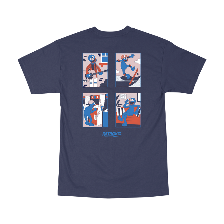 Sesame Street Back To The Street Grover Life Navy T-Shirt