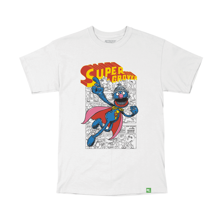 Sesame Street Back To Street Super Grover T-Shirt White