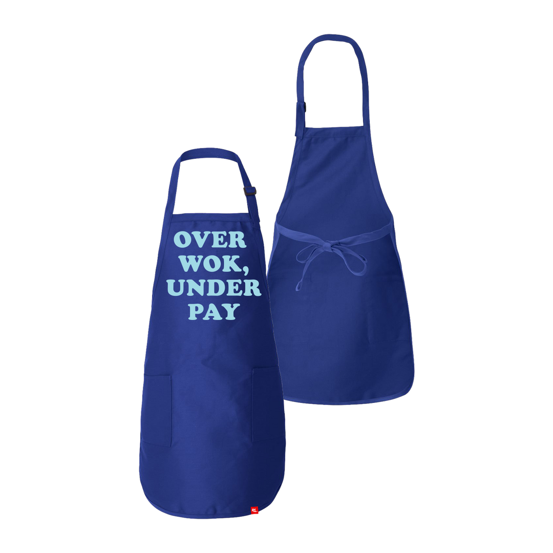 Wok With Yan Stephen Yan Wok Pun Apron Blue Over Wok Under Pay 