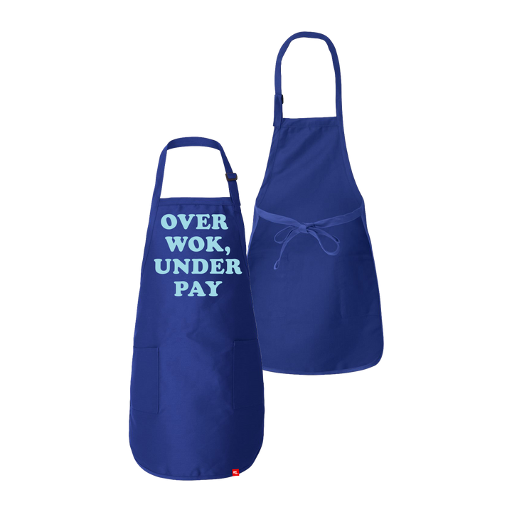 Wok With Yan Stephen Yan Wok Pun Apron Blue Over Wok Under Pay 