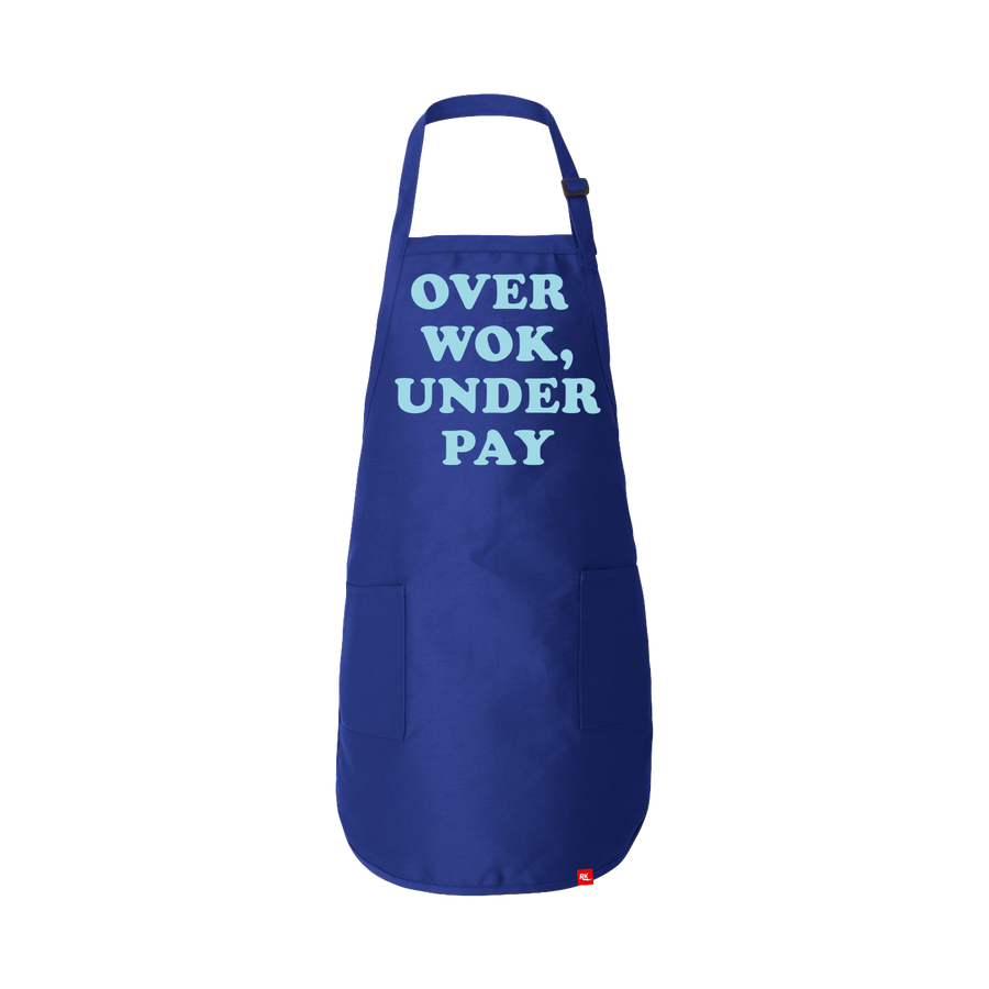 Wok With Yan Stephen Yan Wok Pun Apron Blue Over Wok Under Pay 