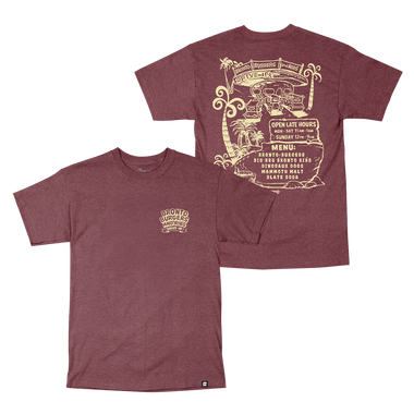 Flintstones Bronto Burgers T-Shirt - Heather Burgundy