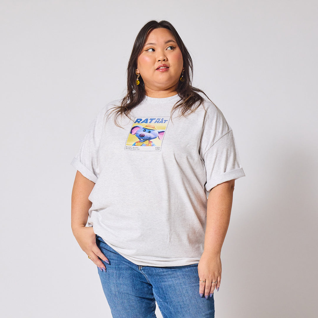Bananas in Pyjamas Rat in a Hat T-Shirt - Ash Grey