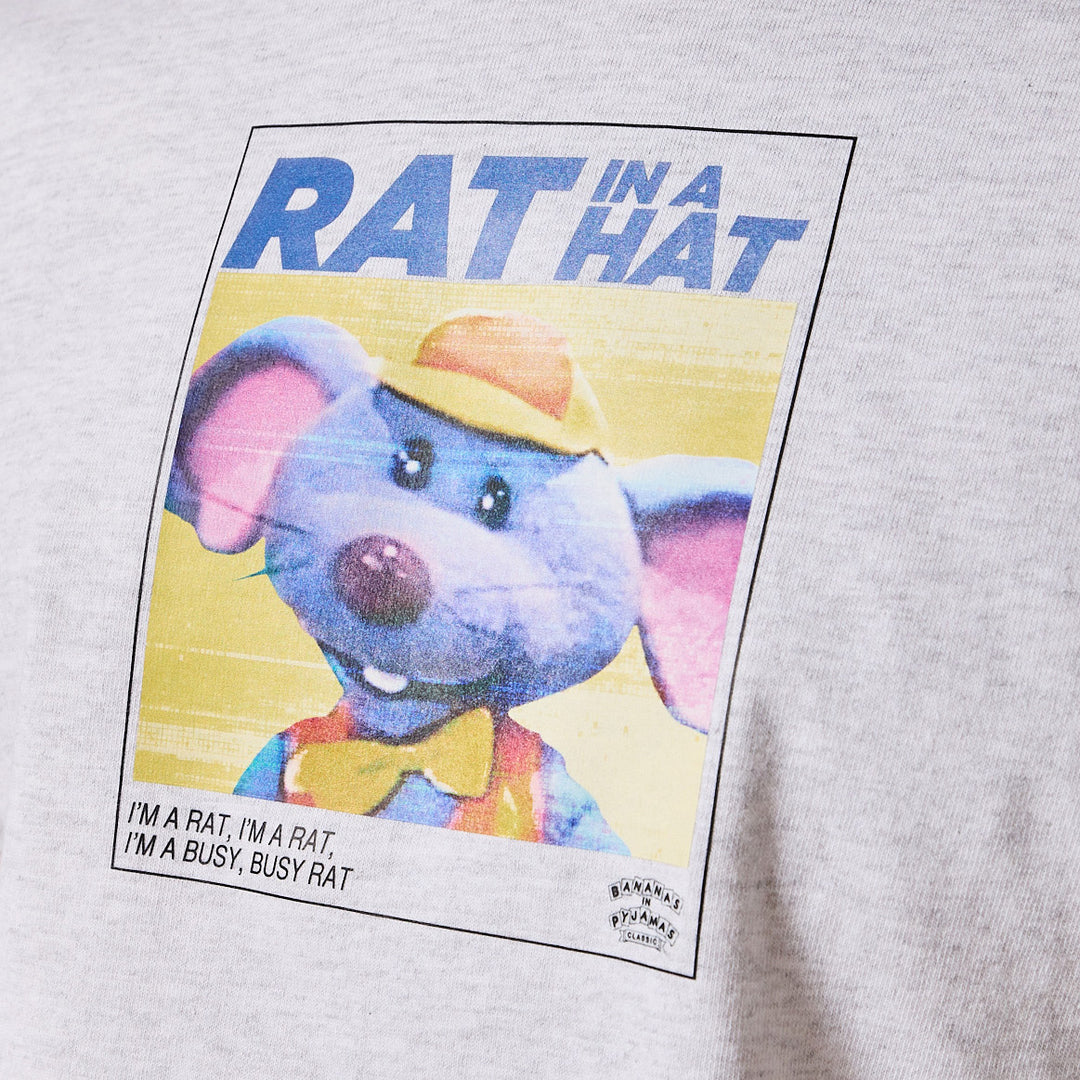 Bananas in Pyjamas Rat in a Hat T-Shirt - Ash Grey