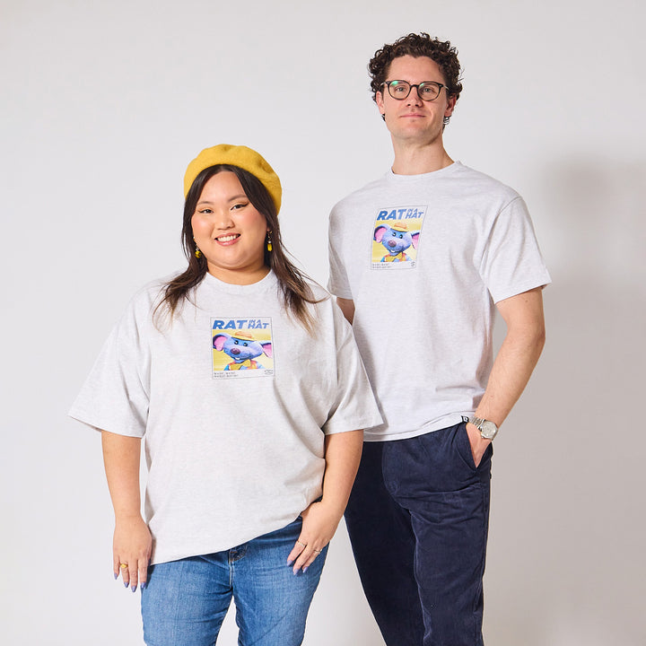 Bananas in Pyjamas Rat in a Hat T-Shirt - Ash Grey