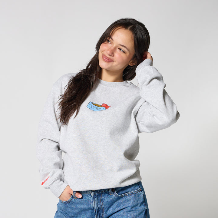 Clifford The Big Red Dog Puppy Crewneck - Ash Grey