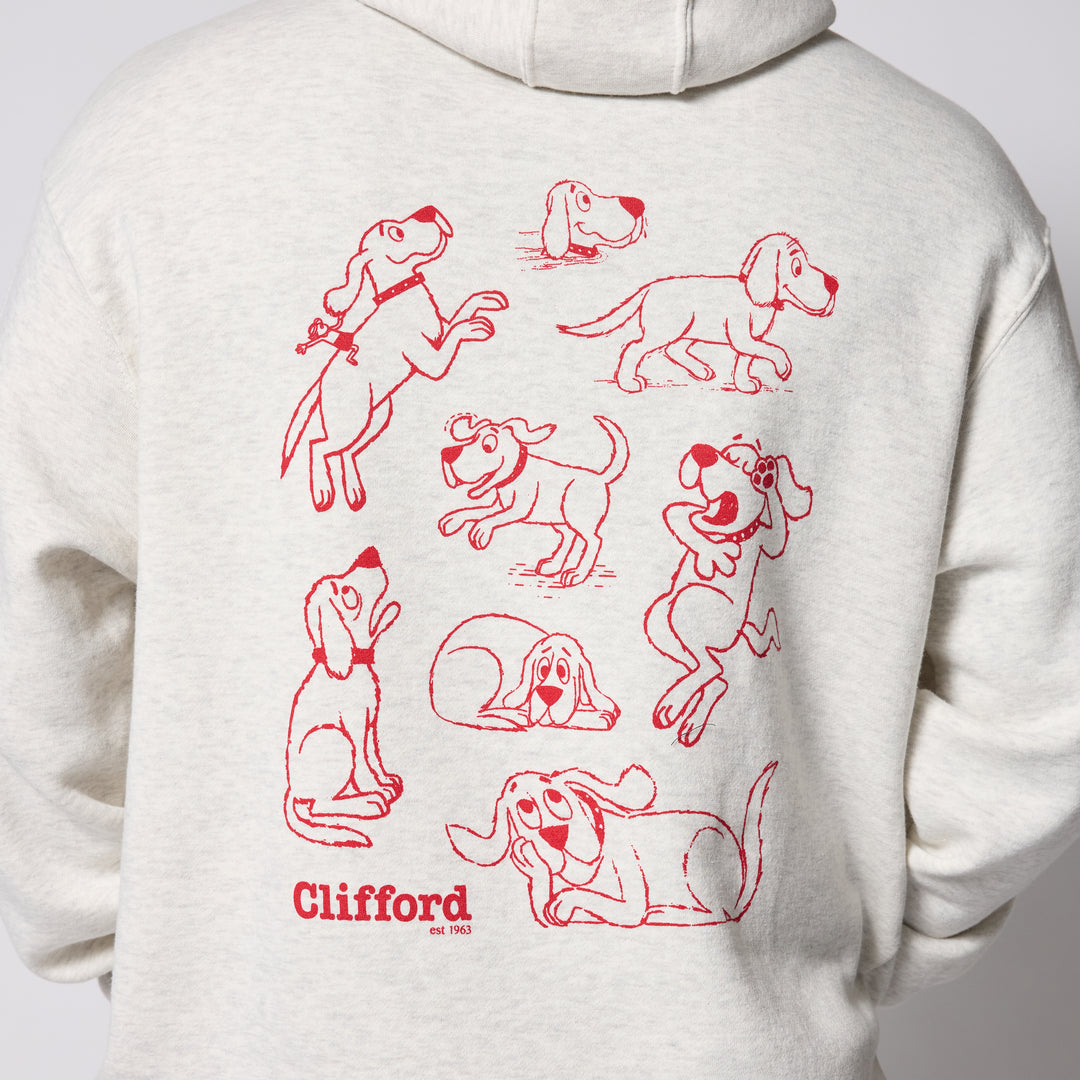 Clifford The Big Red Dog Hoodie - Oatmeal Heather