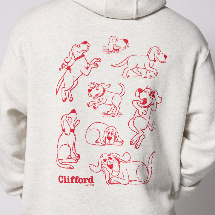 Clifford The Big Red Dog Hoodie - Oatmeal Heather
