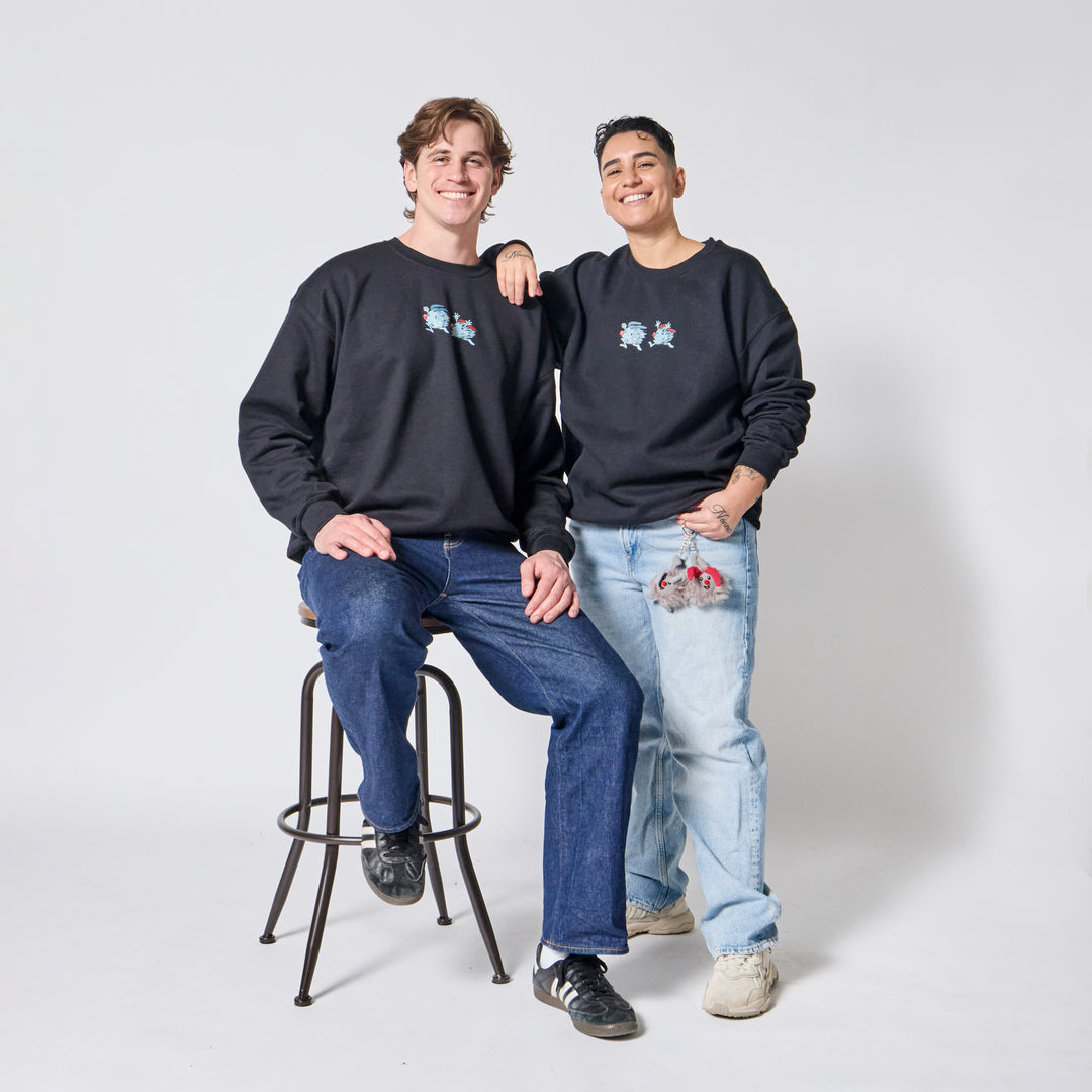 Big Comfy Couch Dustbunnies Crewneck - Black