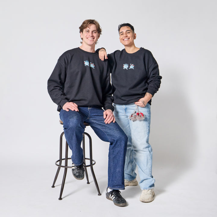 Big Comfy Couch Dustbunnies Crewneck - Black