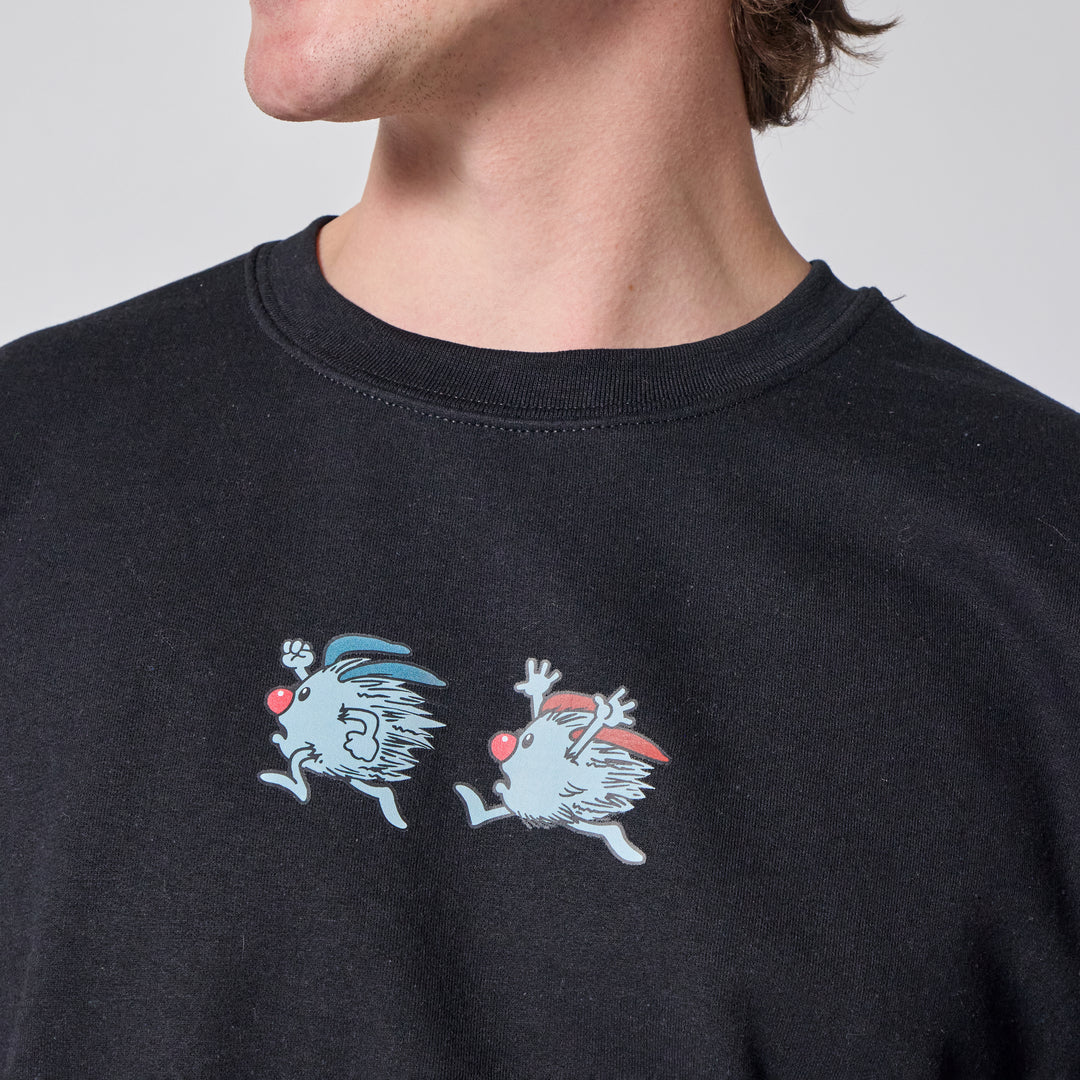 Big Comfy Couch Dustbunnies Crewneck - Black