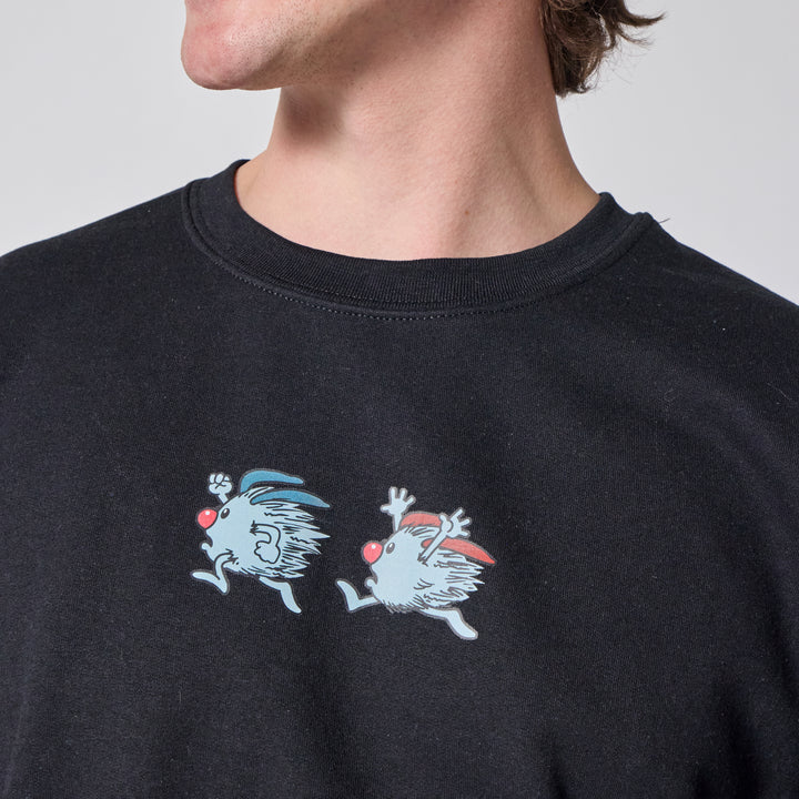 Big Comfy Couch Dustbunnies Crewneck - Black