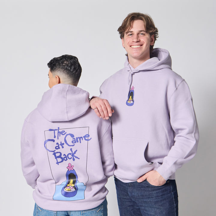 The Cat Came Back Hoodie - Lilac