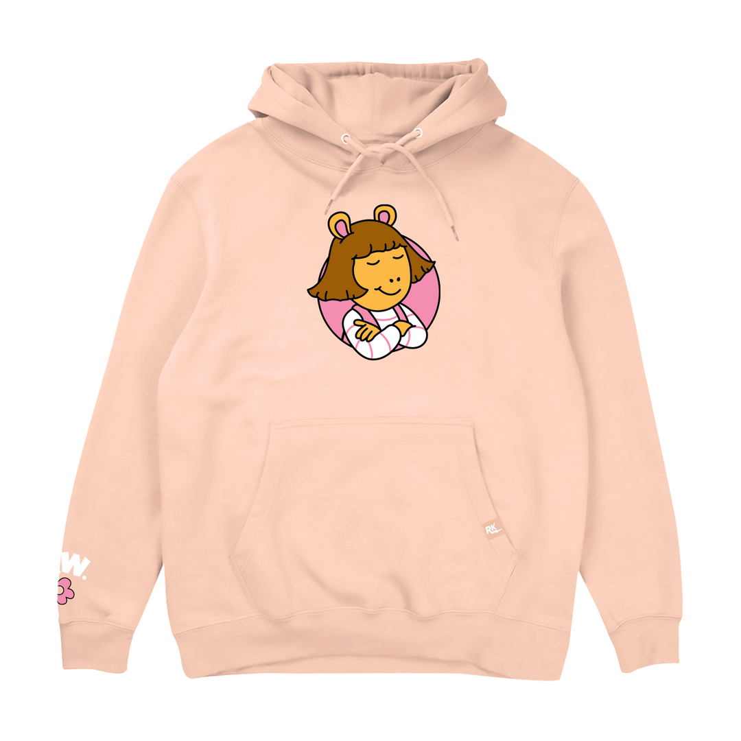 ARTHUR Licensed Apparel Retrokid Official D.W. Read DW Dora Winifred Hoodie Pink Merch