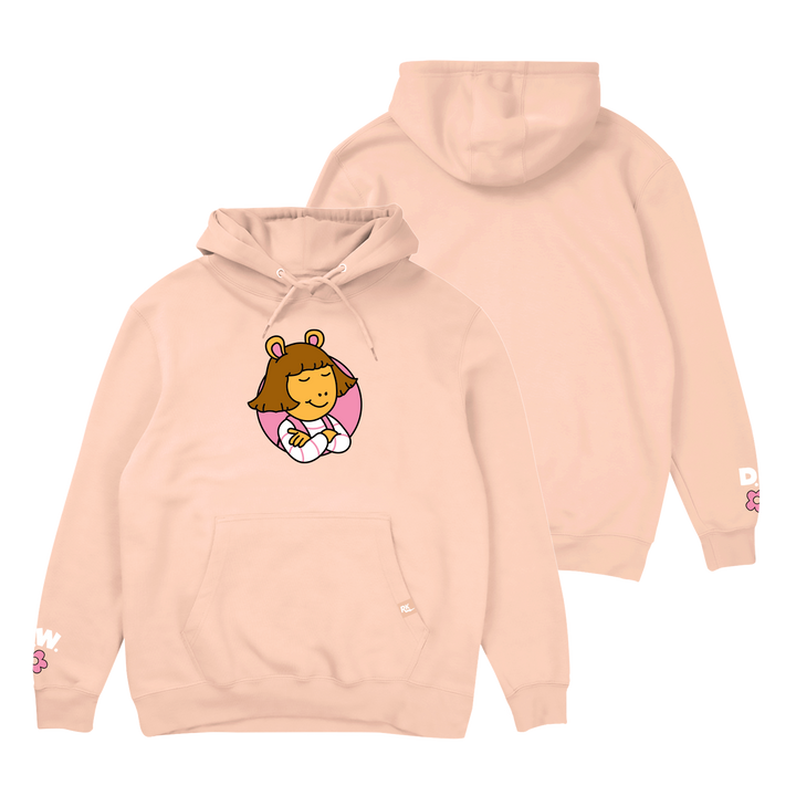 ARTHUR Licensed Apparel Retrokid Official D.W. Read DW Dora Winifred Hoodie Pink Merch