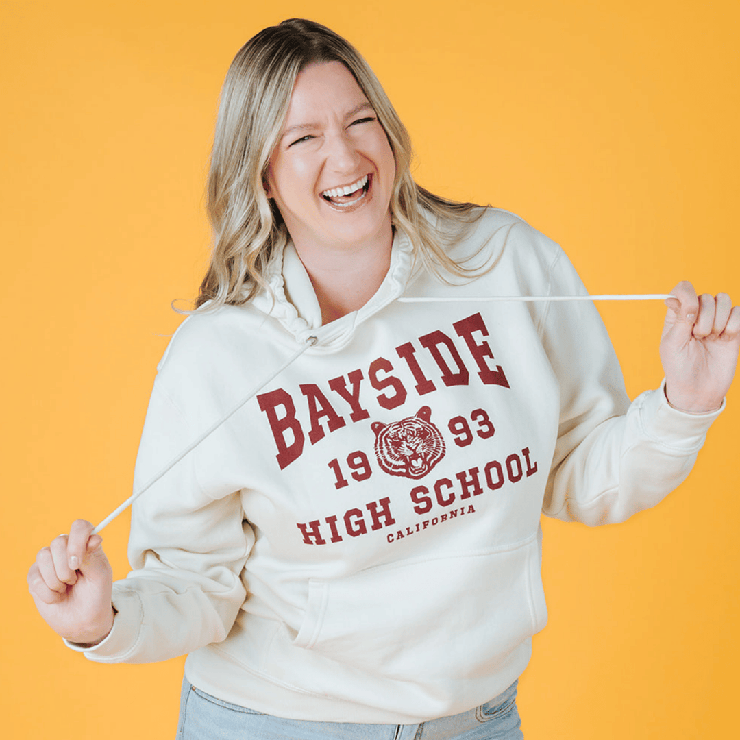 Saved by the Bell Bayside Alumni Hoodie - Bone