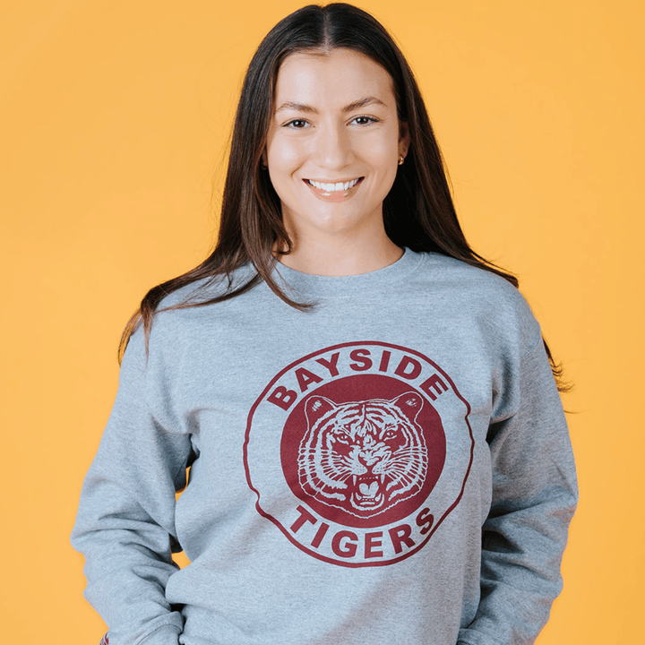 Saved by the Bell Bayside Crewneck - Heather Grey