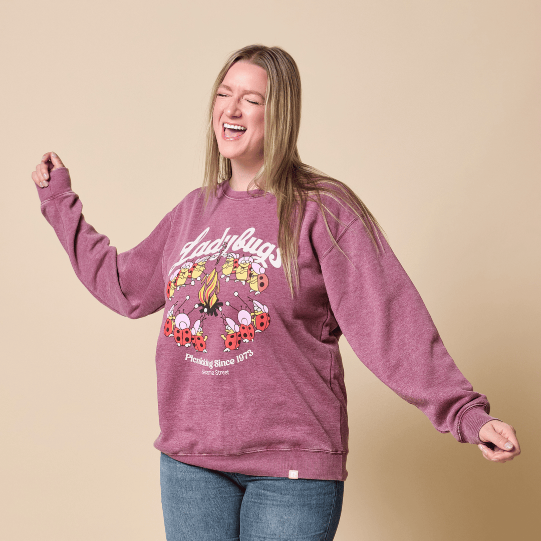 Sesame Street Ladybugs Picnic Crewneck - Berry