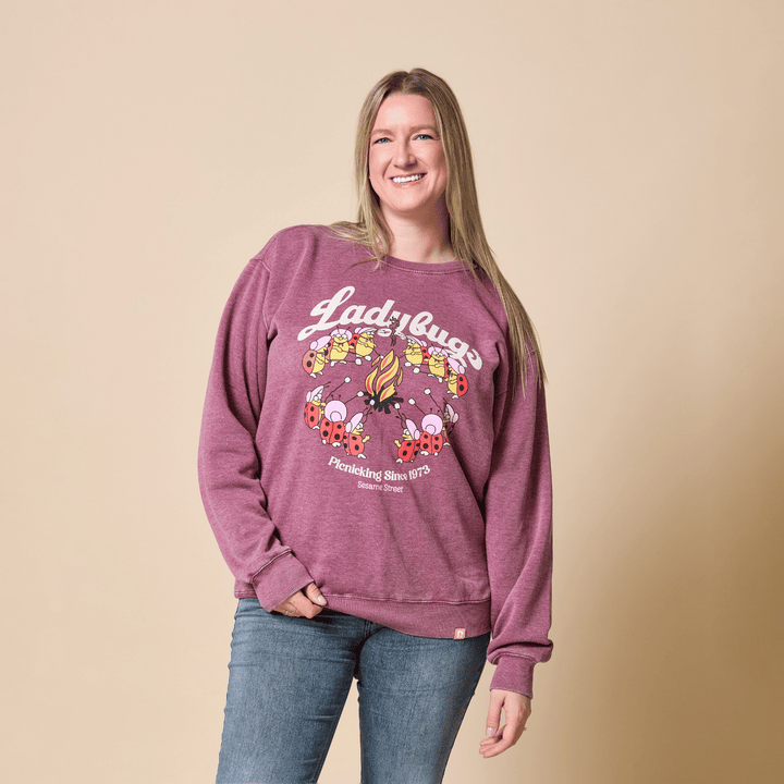 Sesame Street Ladybugs Picnic Crewneck - Berry