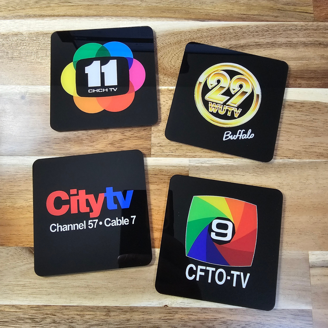 Retrontario TV Channel Coasters (4-Pack)