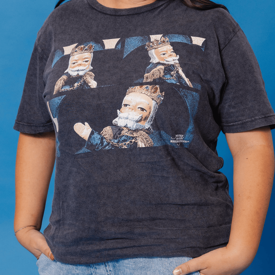 Mister Rogers' Neighborhood King Friday Vintage T-Shirt - Black